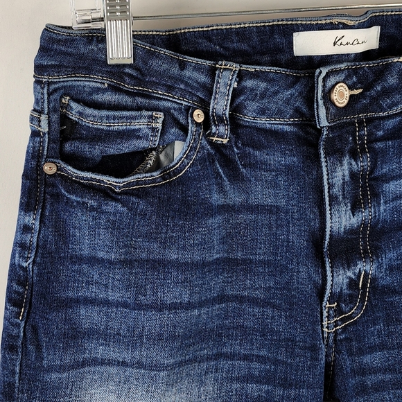 KanCan Jeans Womens 11/29 Mid Rise Fringe Ankle Skinny Distressed Blue (29x25) - Picture 4 of 12